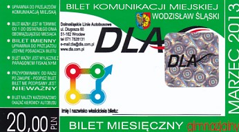 Communication of the city: Wodzisław Śląski (Polska) - ticket abverse. 