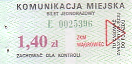 Communication of the city: Wągrowiec (Polska) - ticket abverse. <IMG SRC=img_upload/_0ekstrymiana2.png>