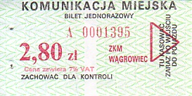 Communication of the city: Wągrowiec (Polska) - ticket abverse. <IMG SRC=img_upload/_0ekstrymiana2.png>