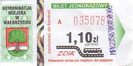Communication of the city: Wałbrzych (Polska) - ticket abverse