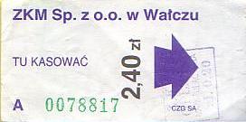 Communication of the city: Wałcz (Polska) - ticket abverse