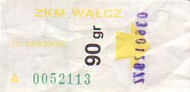 Communication of the city: Wałcz (Polska) - ticket abverse. żółta czcionka!