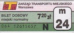 Communication of the city: Warszawa (Polska) - ticket abverse. mikrodruk 