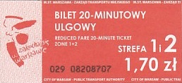 Communication of the city: Warszawa (Polska) - ticket abverse. 