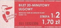 Communication of the city: Warszawa (Polska) - ticket abverse. 