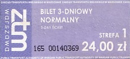 Communication of the city: Warszawa (Polska) - ticket abverse.