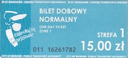 Communication of the city: Warszawa (Polska) - ticket abverse. 