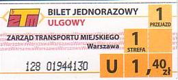 Communication of the city: Warszawa (Polska) - ticket abverse. <IMG SRC=img_upload/_0wymiana2.png>