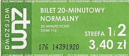 Communication of the city: Warszawa (Polska) - ticket abverse