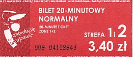 Communication of the city: Warszawa (Polska) - ticket abverse. 6) syrenka