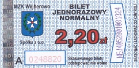 Communication of the city: Wejherowo (Polska) - ticket abverse. ciemnoniebieski