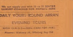 Communication of the city: Whiting Bay (Wielka Brytania) - ticket reverse