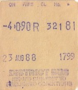 Communication of the city: Wickford (Wielka Brytania) - ticket abverse.