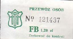 Communication of the city: Wieliczka (Polska) - ticket abverse. 
