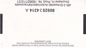 Communication of the city: Wien (Austria) - ticket reverse
