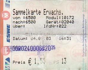 Communication of the city: Wiesbaden (Niemcy) - ticket abverse. 