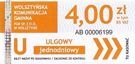 Communication of the city: Wolsztyn (Polska) - ticket abverse