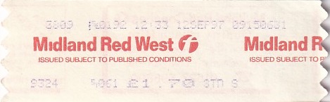 Communication of the city: Worcester (Wielka Brytania) - ticket abverse