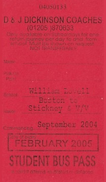 Communication of the city: Wrangle (Wielka Brytania) - ticket abverse.