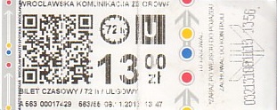 Communication of the city: Wrocław (Polska) - ticket abverse