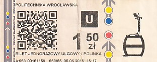 Communication of the city: Wrocław (Polska) - ticket abverse. <IMG SRC=img_upload/_0wymiana2.png>
na rewersie hologram na środku