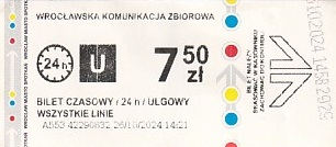 Communication of the city: Wrocław (Polska) - ticket abverse. 