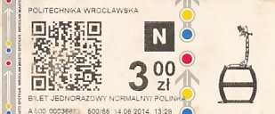 Communication of the city: Wrocław (Polska) - ticket abverse. na rewersie hologram z boku