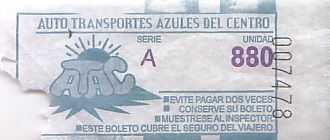 Communication of the city: Xalapa-Enríquez (Meksyk) - ticket abverse. 