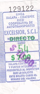 Communication of the city: Xalapa-Enríquez (Meksyk) - ticket abverse. <IMG SRC=img_upload/_przebitka.png alt="przebitka">