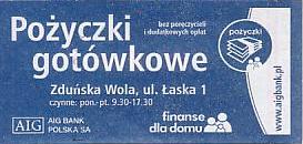 Communication of the city: Zduńska Wola (Polska) - ticket reverse