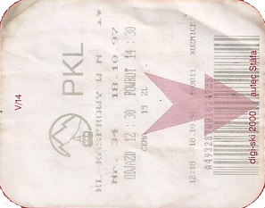 Communication of the city: Zakopane (Polska) - ticket reverse