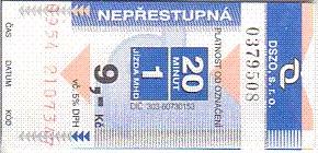 Communication of the city: Zlín (Czechy) - ticket abverse. 