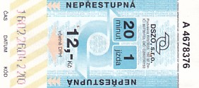 Communication of the city: Zlín (Czechy) - ticket abverse. 
