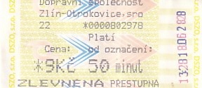 Communication of the city: Zlín (Czechy) - ticket abverse