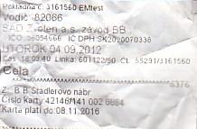 Communication of the city: Zvolen (Słowacja) - ticket abverse