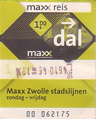 Communication of the city: Zwolle (Holandia) - ticket abverse