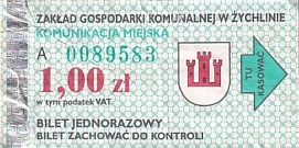 Communication of the city: Żychlin (Polska) - ticket abverse