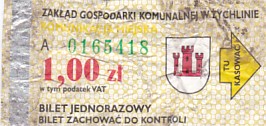 Communication of the city: Żychlin (Polska) - ticket abverse