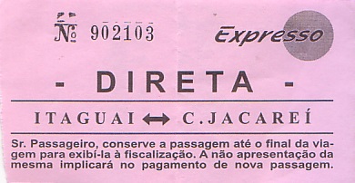 Communication of the city: (międzymiastowe) (Brazylia) - ticket abverse. 