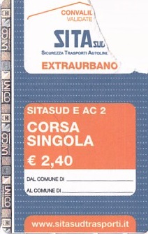 Communication of the city: (Puglia, Campania, Basilicata) (Włochy) - ticket abverse. <IMG SRC=img_upload/_0wymiana2.png>