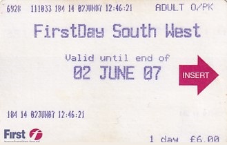Communication of the city: (South West) (Wielka Brytania) - ticket abverse. 
