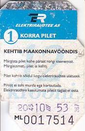 Communication of the city: (kolejowe) (Estonia) - ticket abverse. 