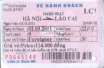 Communication of the city: (kolejowe) (Wietnam) - ticket abverse
