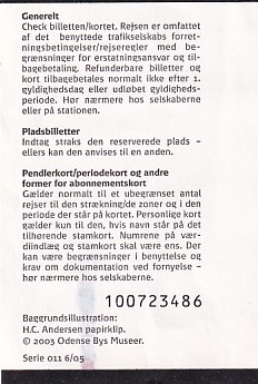 Communication of the city: (kolejowe) (Dania) - ticket reverse