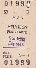 Communication of the city: (kolejowe) (Węgry) - ticket abverse. 