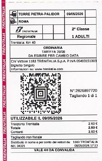 Communication of the city: (kolejowe) (Włochy) - ticket abverse. <IMG SRC=img_upload/_0wymiana2.png>