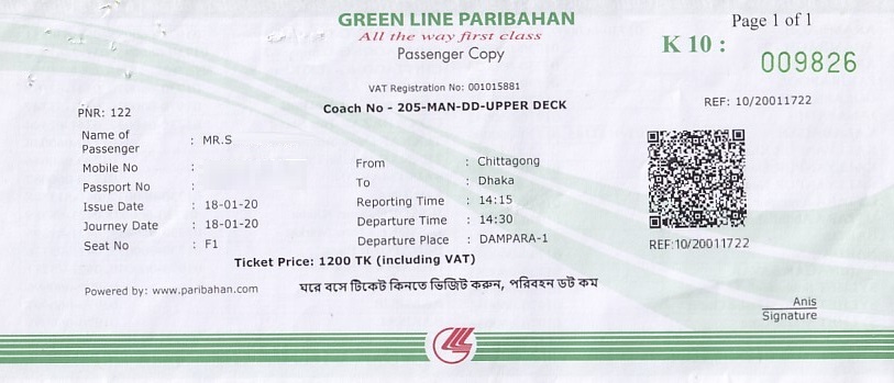 Communication of the city: (międzymiastowe Bangladesz) (Bangladesz) - ticket abverse. 