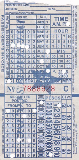 Communication of the city: (międzymiastowe Filipiny) (Filipiny) - ticket abverse. data wydania
(w prawym dolnym rogu):
22.01.2025
<IMG SRC=img_upload/_0wymiana2.png>