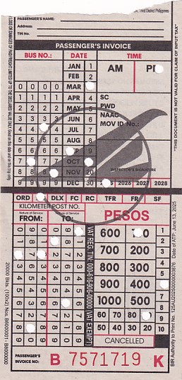 Communication of the city: (międzymiastowe Filipiny) (Filipiny) - ticket abverse. data wydania
(w prawym dolnym rogu):
13.06.2025
<IMG SRC=img_upload/_0wymiana2.png>