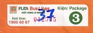 Communication of the city: (międzymiastowe) (Wietnam) - ticket abverse. naklejka